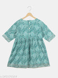 Teal Paisley Printed Rayon Kurta and Sharara Set