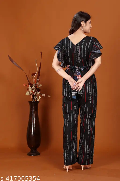 Women digital printed rayon jumpsuit