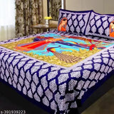 Rajsthani jaipuri cotton double bed bedsheet Combo of 1 bedsheet and 2 pillow cover