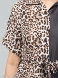 Dual Tone Animal Printed Jumpsuit