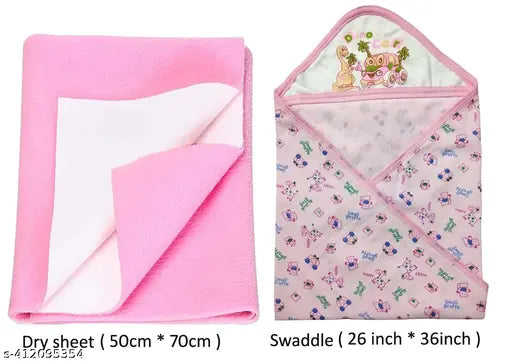 New Born Baby Combo Set \ Baby Swaddle Warp \ Baby Dry sheet