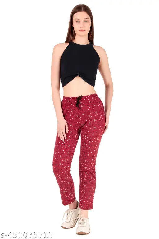 Trendy women woolen winter printed lower/women printed pyjama Pack 2