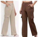 Women's Cargo Pants High Rise Regular Use and Casual Wear Combo