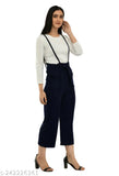 Women Two Pieces Navy Blue Dress Dungaree Set | Women Multicolor Dress | Women Dungaree | Women Dungaree Set | Women Dress Set | Women Casual Dress | Women Regular Dress | Women Solid Dress | Women Solid Dungaree | Women Two Pieces Dungaree | Women Dress