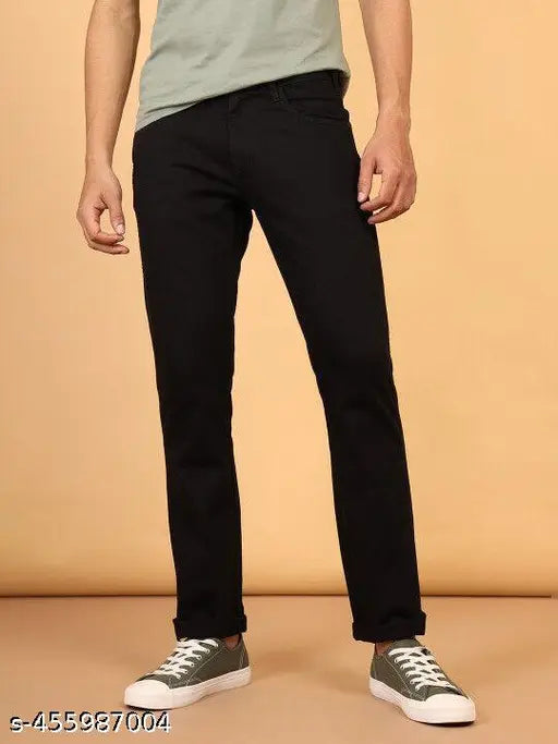 Stylish black denim cotton jeans