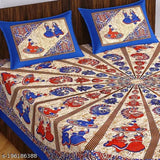 100% Pure Comfort Cotton Rajasthani Jaipuri traditional floral Double bed bedsheet with 2 pillow covers