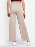 Straight Fit Pant, Solid Fit Plan Trouser for women