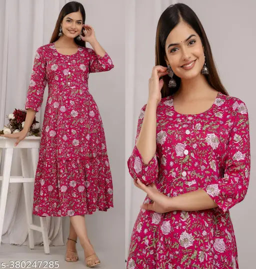 Trendy Rayon Printed Anarkali Kurti