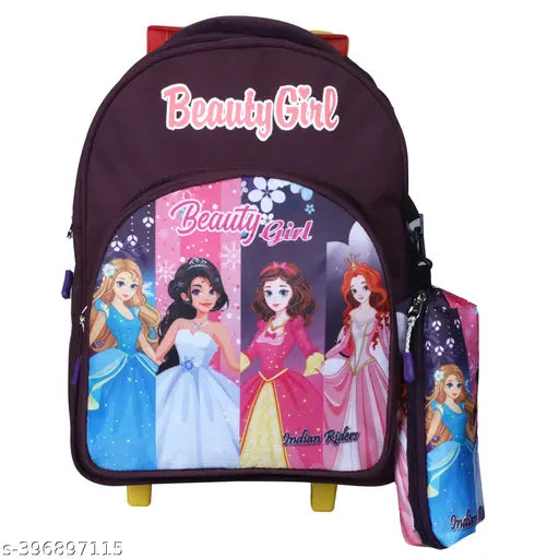 Indian Riders Beauty Girl School Kids Trolley Bag - 16 Inches- School Bag Trolley Bag Waterproof Trolley (Multicolor, 25 L)