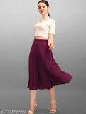 Women's Classic Stretchy All Time Trendy Pleated Skirt,Casual Glamarous Women Western Skirts