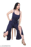 One pcs DUDOZEE'S Womens Casual Sleeveless Strap Loose Adjustable Jumpsuits Long Pants Romper