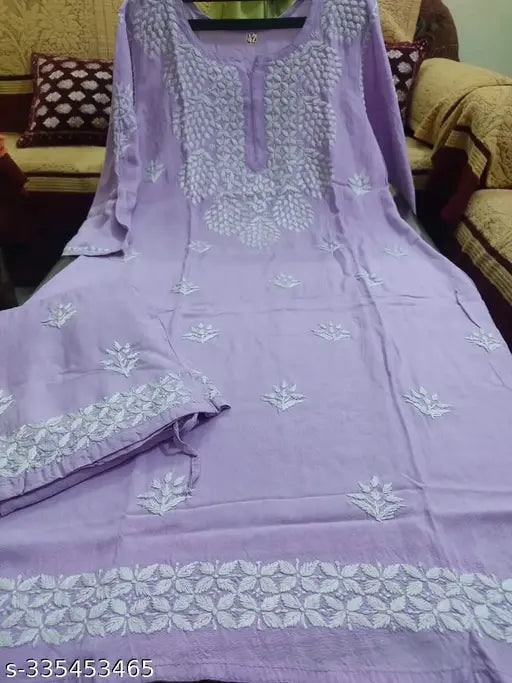 FIROJI CHIKANKARI WORK KURTI (GIFT FOR RAKSHABANDHAN )