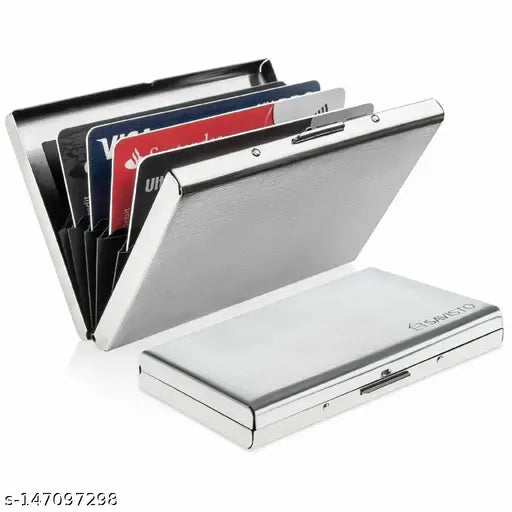 High-End Business Stainless Steel Male Card Holder Multi-Card Portable Case Ultra-Thin Anti-Theft Swipe Small