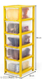 Drawer Storage Organizer System For Home & Kitchen Use Transparent 5xl Yellow