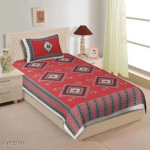 Stylish Cotton 90 X 60 Single Bedsheet