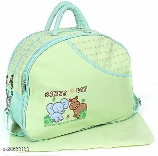 Chinmay Kids Baby Diaper Bag Stylish Polyester Organizer Backpack for New Born Baby Mother Mom for Casual Travel Outing & Traveling – Green