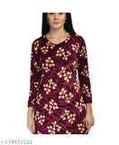 KAVYA Women Digital Printed Velvet Warm Kurtis for Winters [Pack of 1]