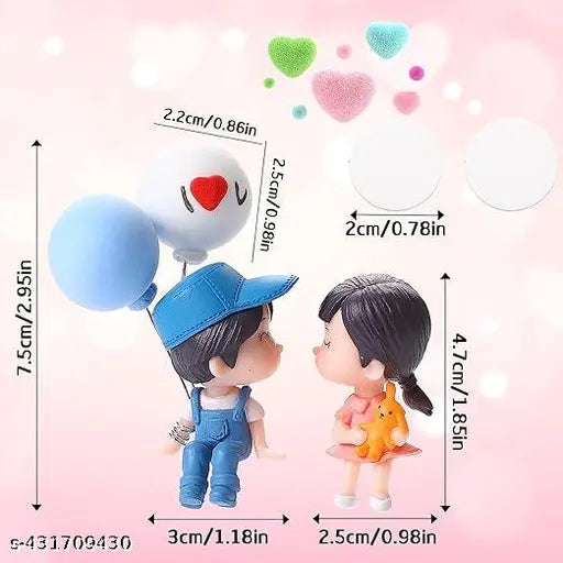 Car Dashboard Accessories Cute Cartoon Couples Action Figure Figurines Balloon Ornament car Dashboard Toys