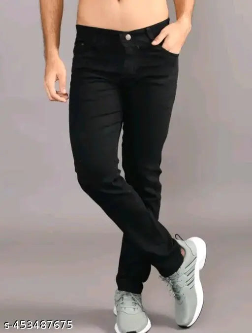 Attractive Men Slim Fit Black Jeans