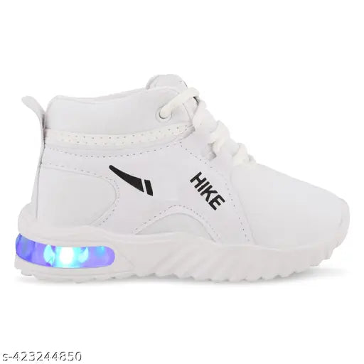 Handly Collection Led Shoes, Casual Led Velcro Shoes, Light weight Shoes, Outdoor Indoor Shoes, Casual Shoes for Little Tiny Kid Baby Boy Girl Shoes T61White