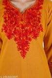 Woolen Kurti_Mustard_Red