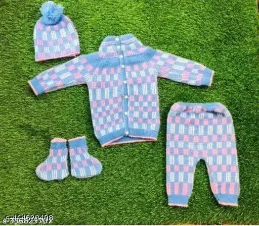 Oarson babies pure wool 4pcs gift set stylish and trendy winter sets for babies