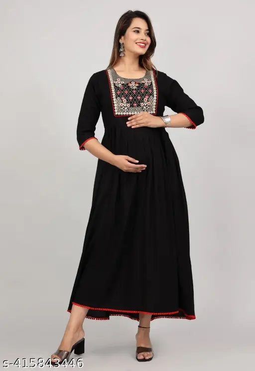 Beautiful Sexy Embroidery Maternity Feeding Kurti