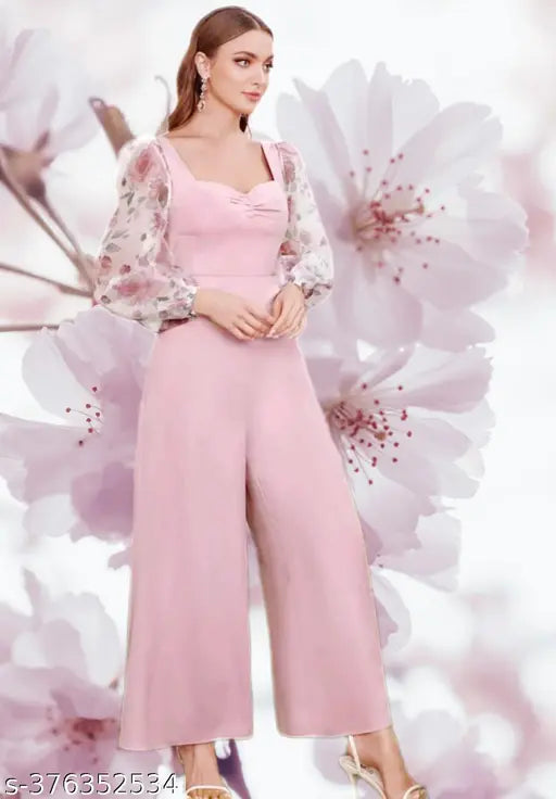 NEW STYLIST FLOWER PRINT PINK JUMPSUIT