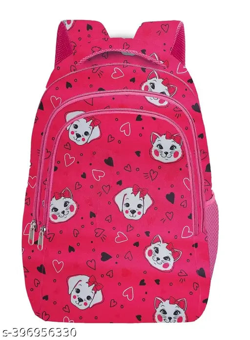 Frantic Polyester 26 L School Backpack With Pencil School Bag Class 1 to 8 Daypack(RR_Rani_Cat_Dog_2024_A)