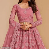 Embroidered Thread Work Semi-Stitched Lehenga & Unstitched Blouse With Dupatta