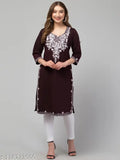 wool kurti/winter kurta/woolen kurta for women/wool embroidered kurta