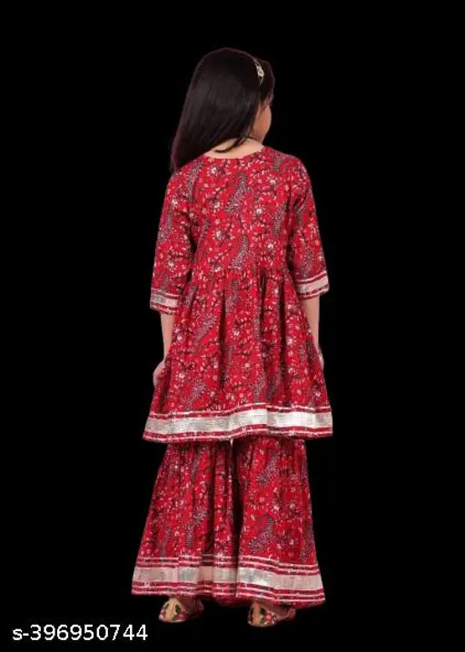 Chandrawat Printed kurti sharara set with dupatta for women