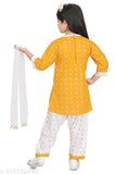 Lovely Fashion Girls Party(Festive) Kurta Pant Yellow