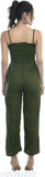 DNEXT Women's Rayon Solid Jumpsuit Olive Green