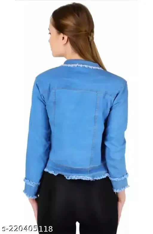 Denim Jacket For Women & Girls Blue Denim Jackets & Coats Pack Of 1