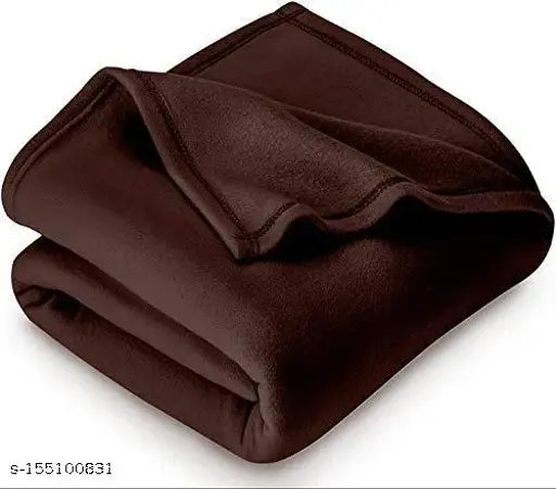 RICHLINEN Premium soft plain Blanket Single Bed ( Brown / 60*90 inch ) Blankets