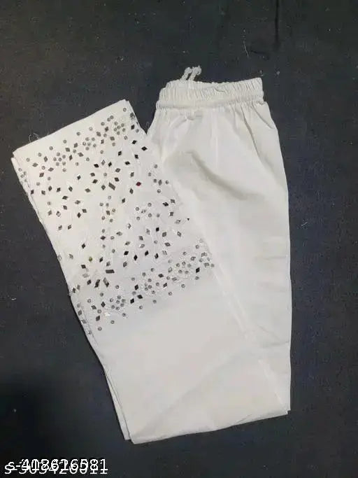 Chikankari mirror work pant