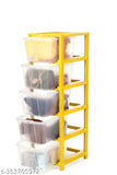 Drawer Storage Organizer System For Home & Kitchen Use Transparent 5xl Yellow