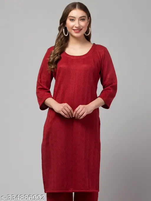 WOOLLEN EMBRODRIED KURTI FOR WOMEN/GIRLS