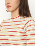 Chkokko Women's Striped Multicolor Tops & Tunics