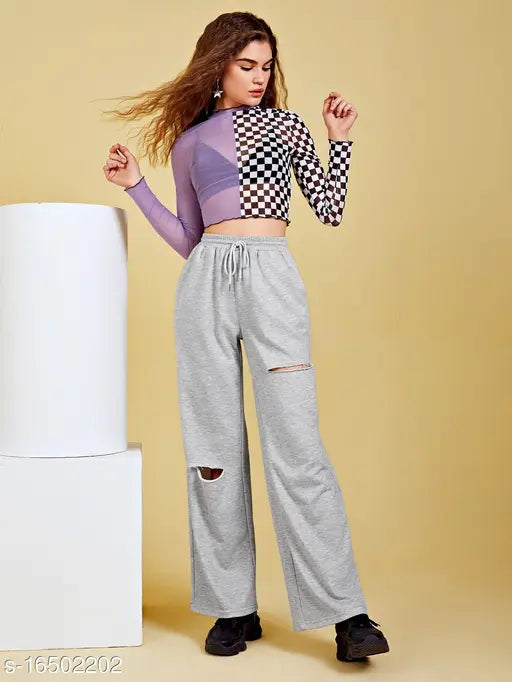 Kotty Women's Solid Grey Pyjamas and Lounge Pants