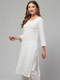 WHITE WOOLLEN EMBRODRIED KURTI FOR WOMEN