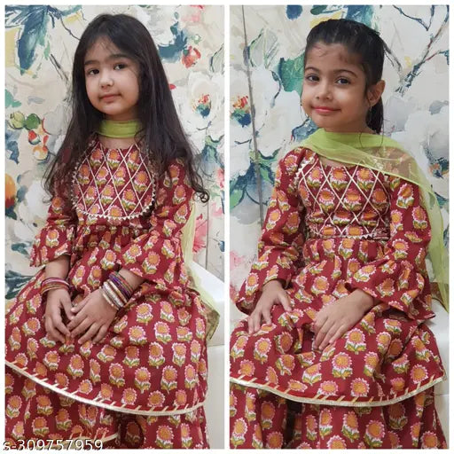 Kurti Sharara Set with Net Dupatta