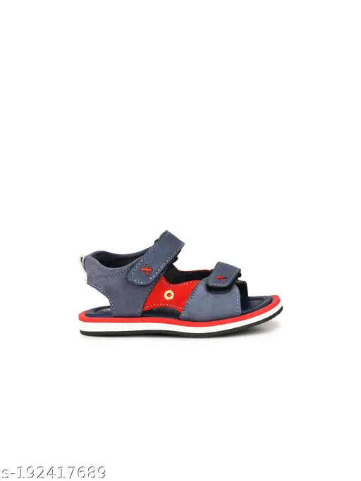 Open Toe Velcro Closure Sandals, Blue