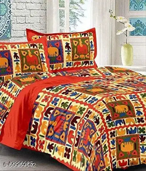 Cotton Jaipuri Double Bed Bedsheet with 2 Pillow Cover