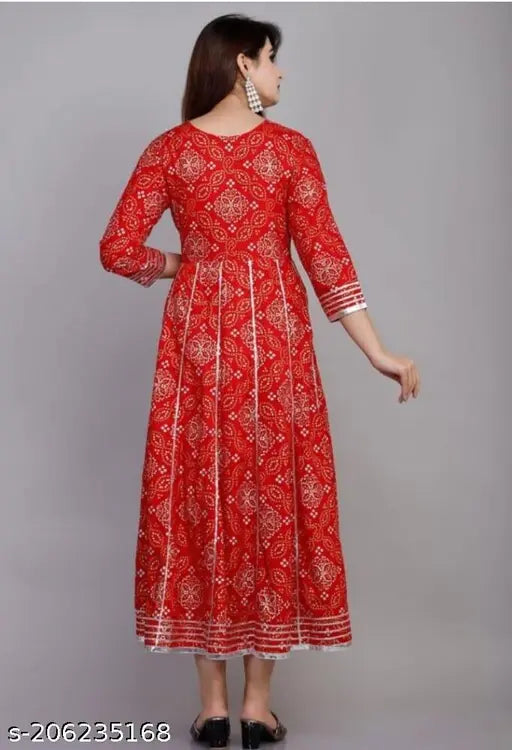 DESIGNER BANDHANI KURTI WITH HEAVY EMBROIDER