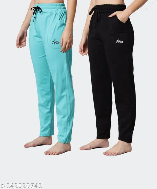 Fit N Fame Cotton Plain Pyjamas for Women Combo Pack