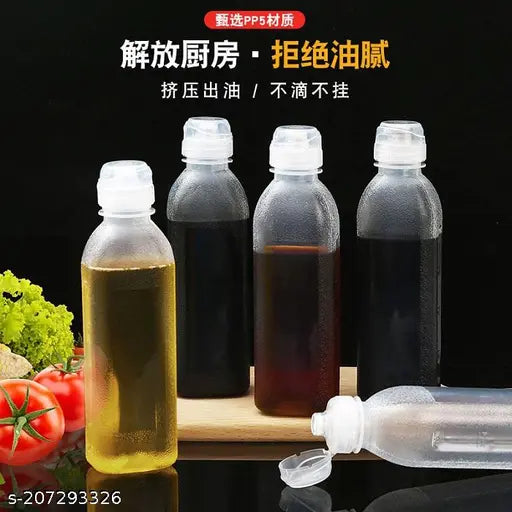 9UP™ Injection Press Oil Bottle Cooking Oil Dispenser Transparent Plastic Oil Container300ml (Pack of 1)