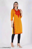 ARI WORK KURTI,WOOLEN KURTI,LATEST WOOLEN KURTI RED MUSTRD