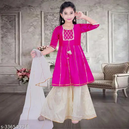 N FASHION Girl's Readymade Kurta Sharara & Dupatta set / kids ethnic wear